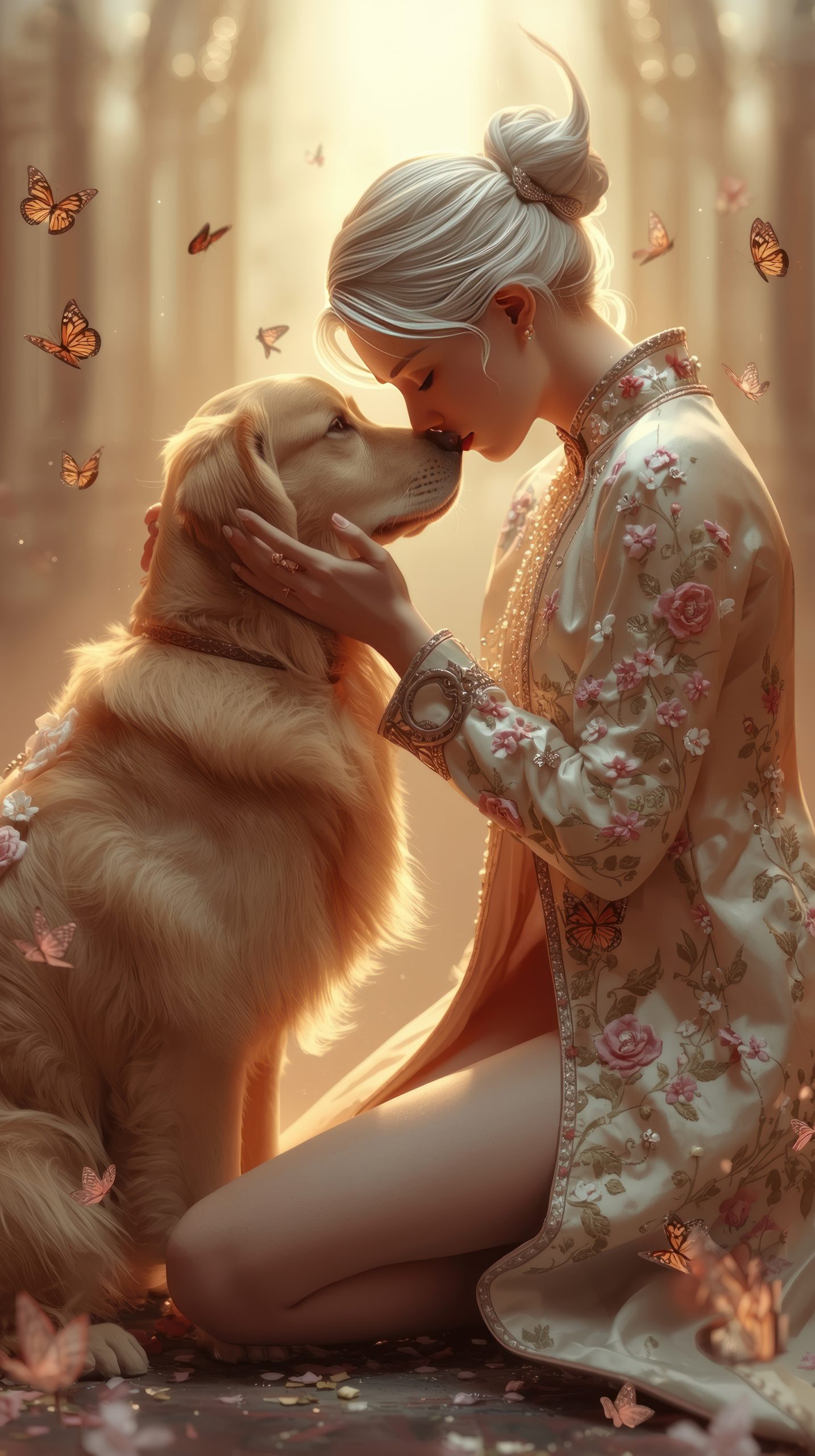 retriever-dog-and-blond-woman-hugging