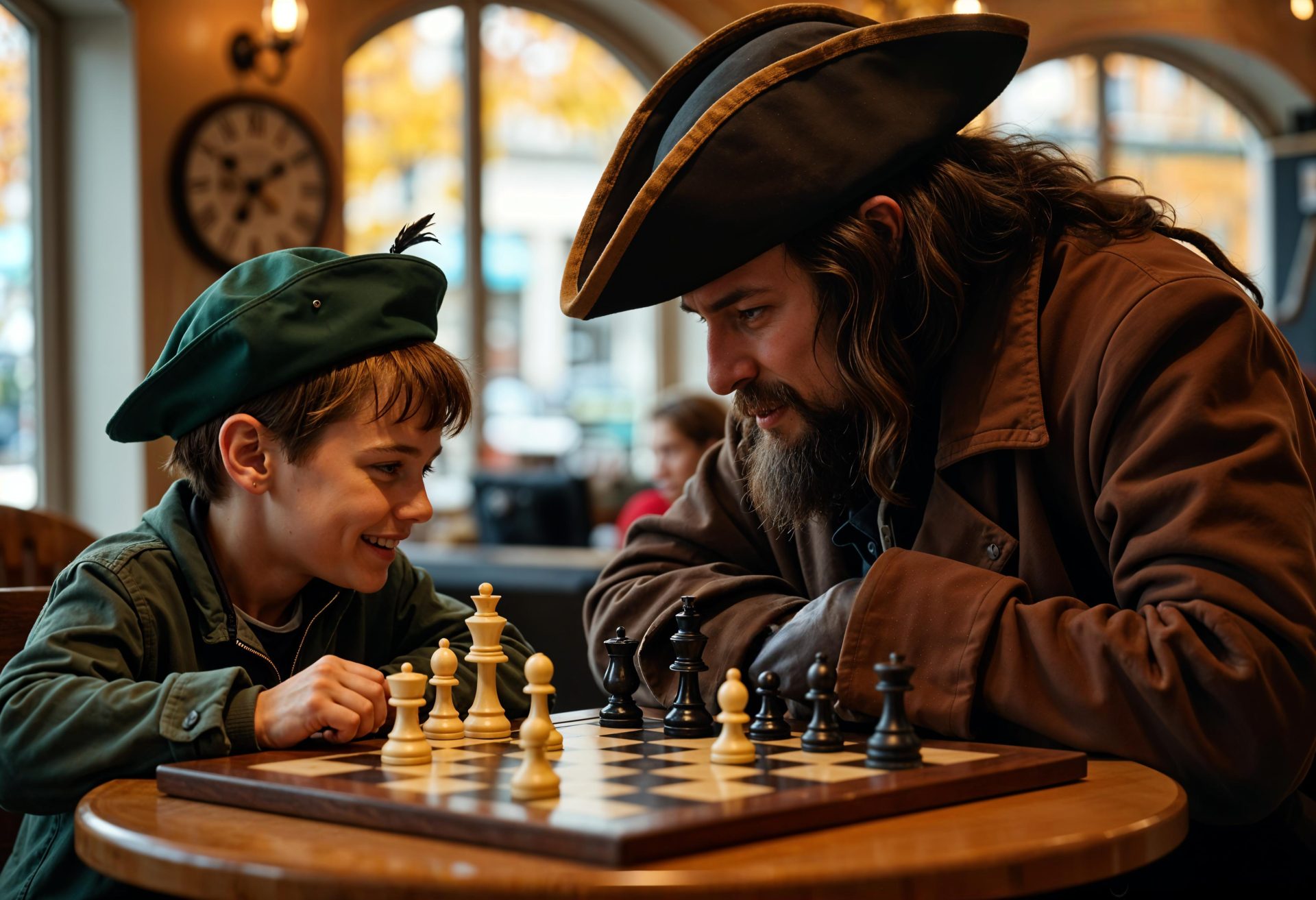 the-pirate-and-the-boy-are-playing-chess-in-hats