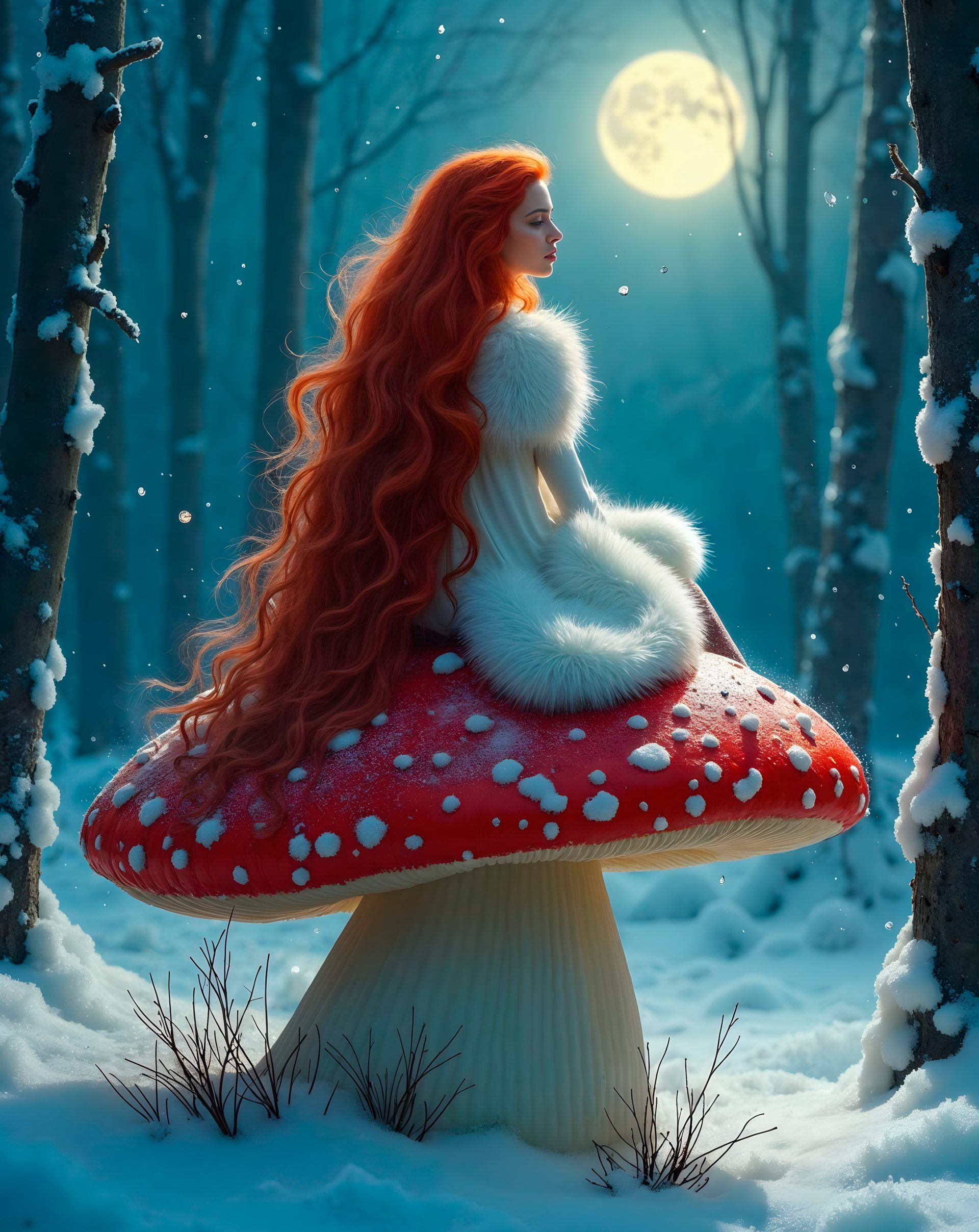 red-head-woman-girl-mushroom-in-a-winter-forest