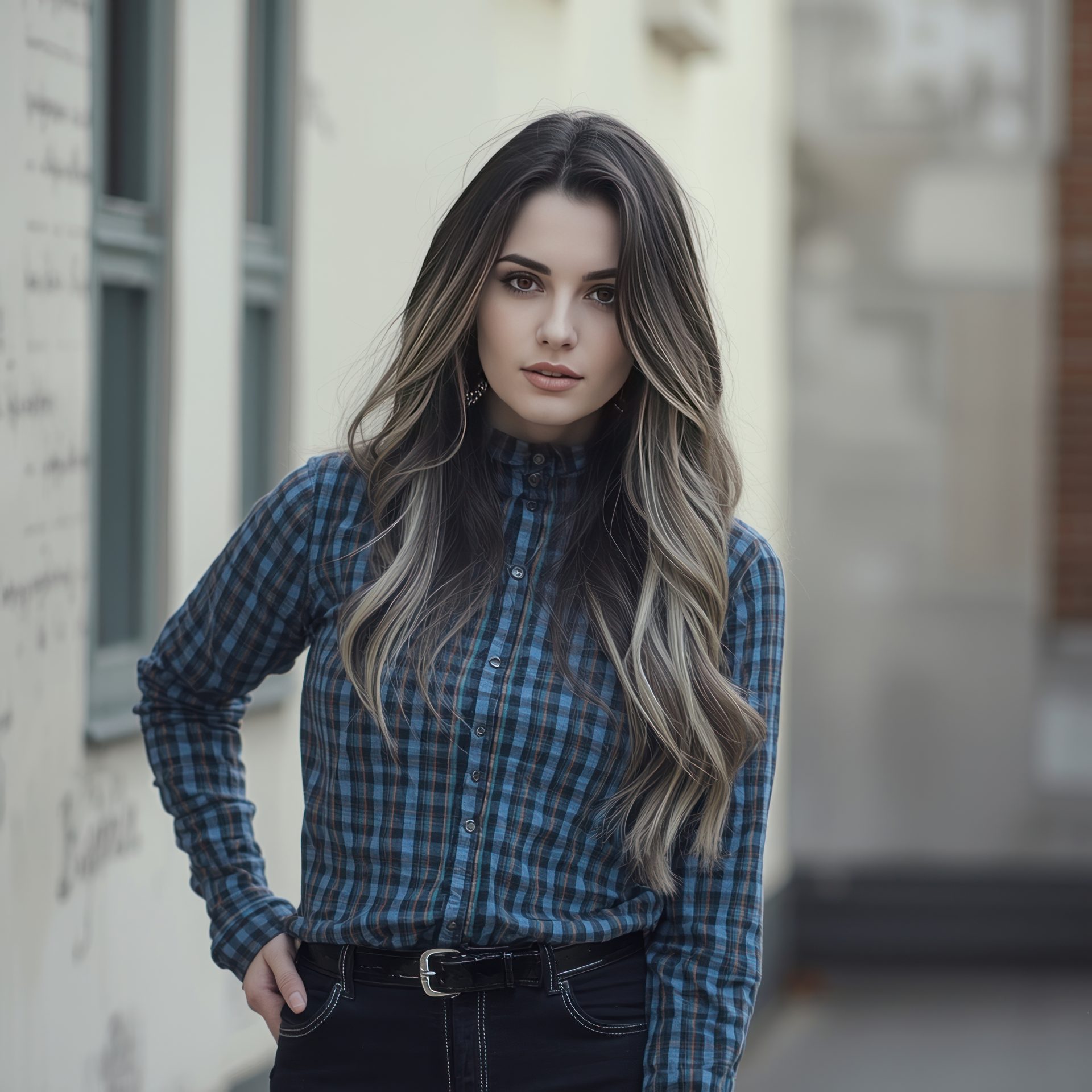 a-long-hair-brunette-girl-in-a-blue-shirt
