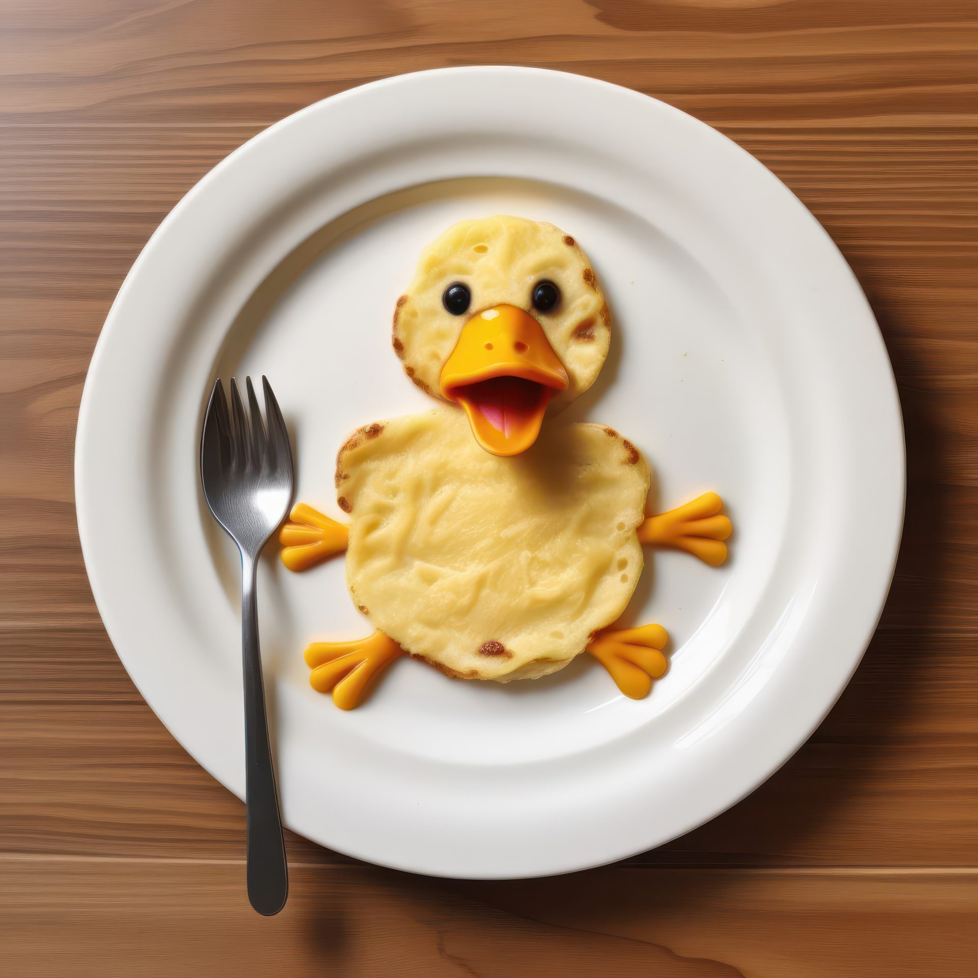 a-duck-of-eggs-on-a-dish-with-a-fork