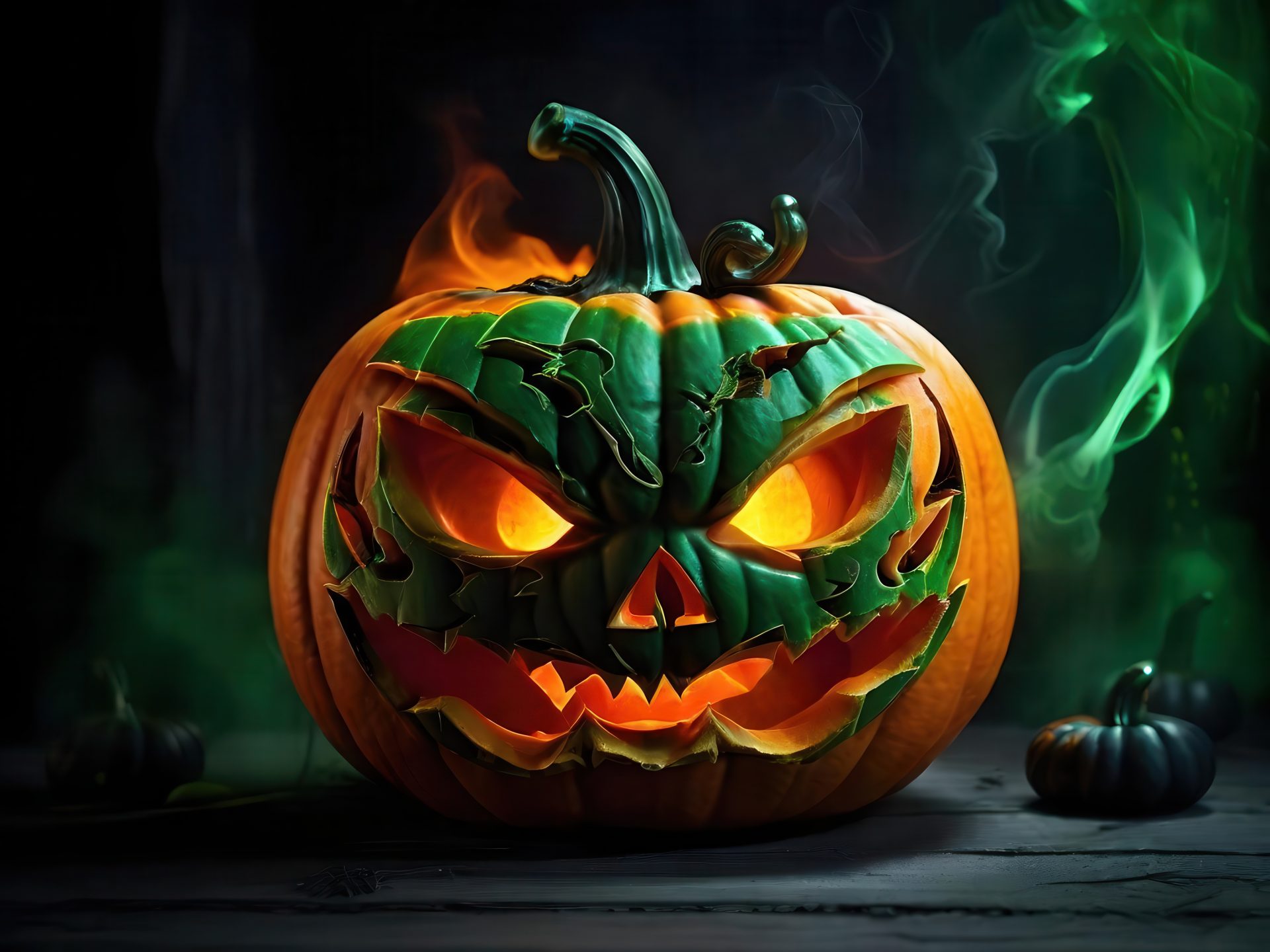 angry-halloween-pumpkin-and-green-smoke