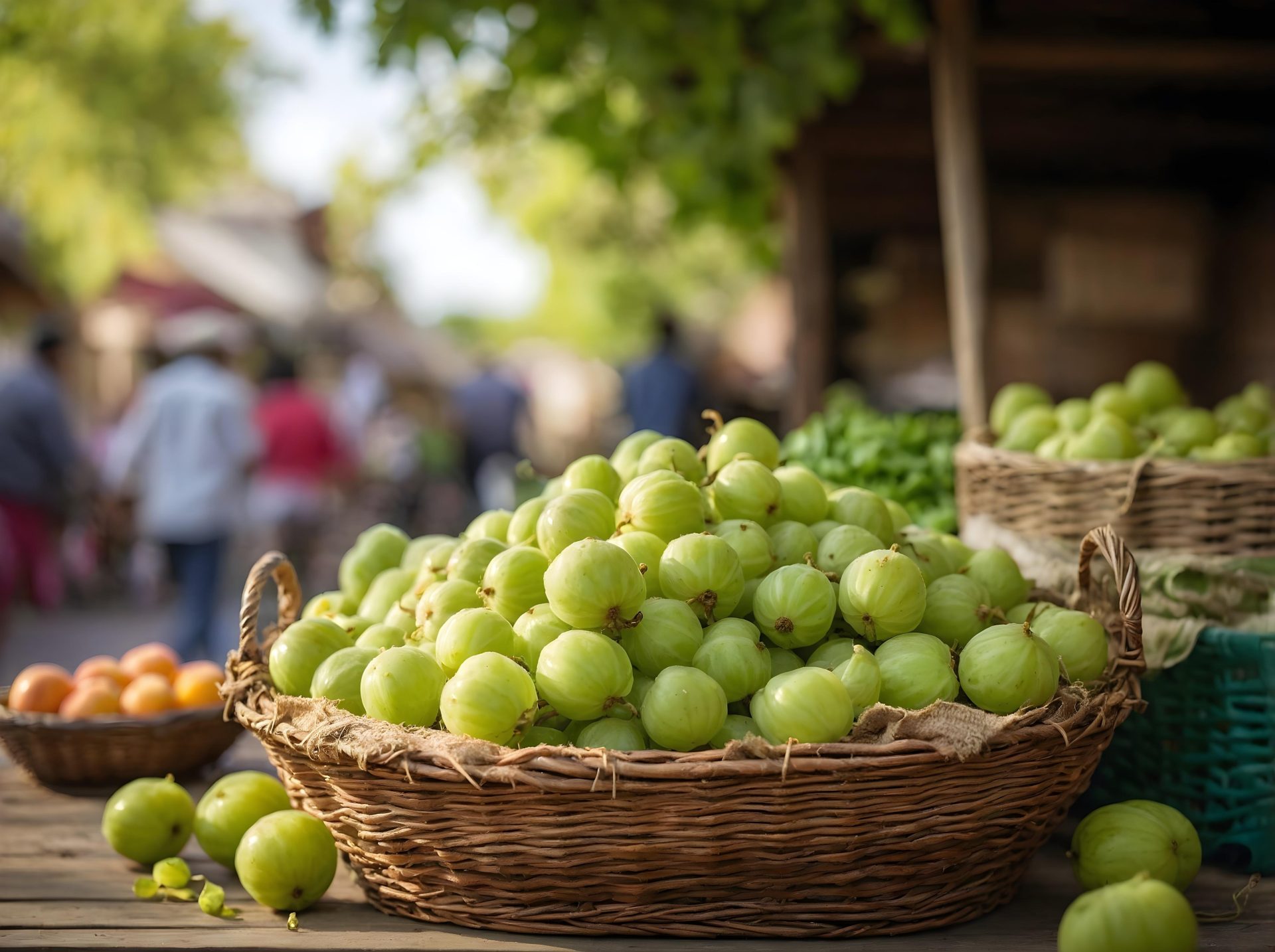 a-basket-full-of-gooseberry-stock-photo