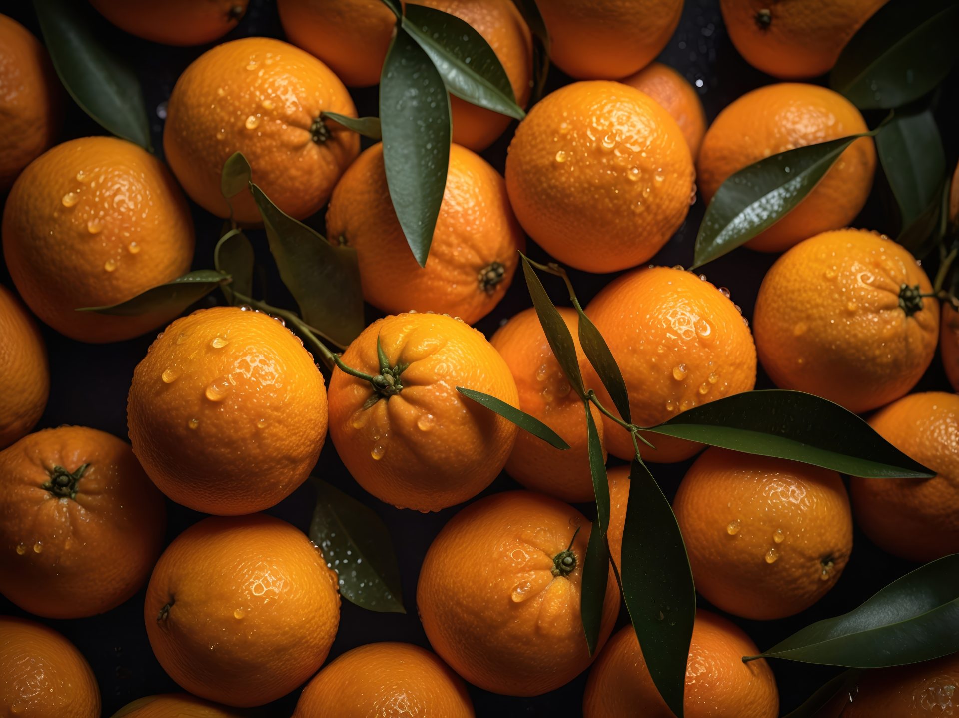 an-oranges-with-green-leafs-background-stock