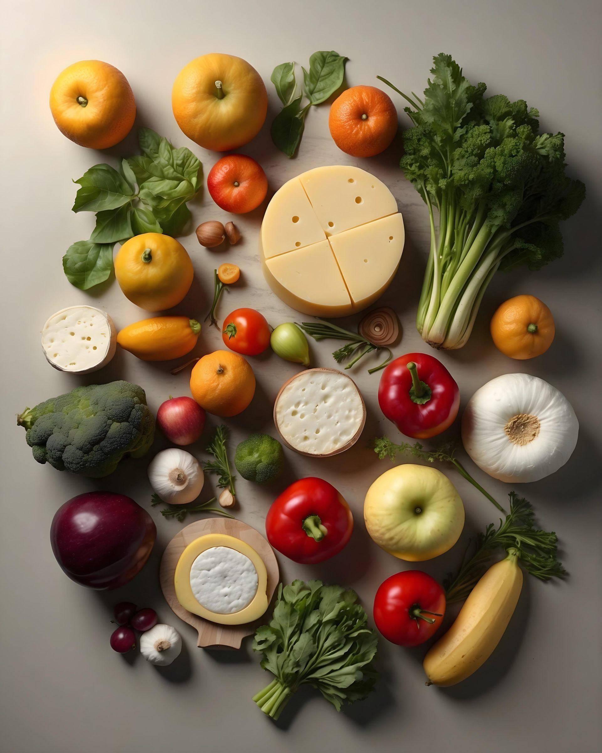 a-collection-of-vegetables-an-cheese-organic-food-stock