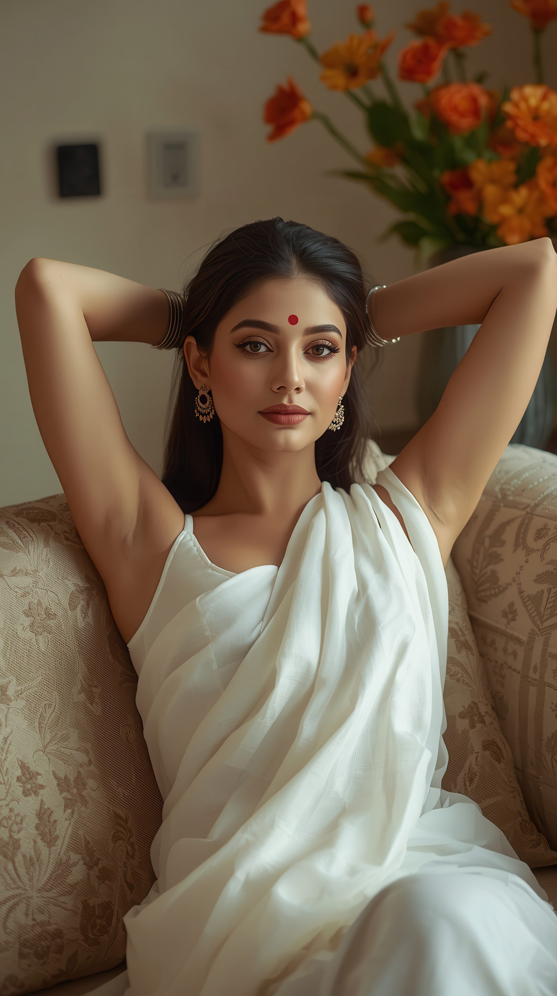 an-elegant-indian-woman-portrait-on-sofa