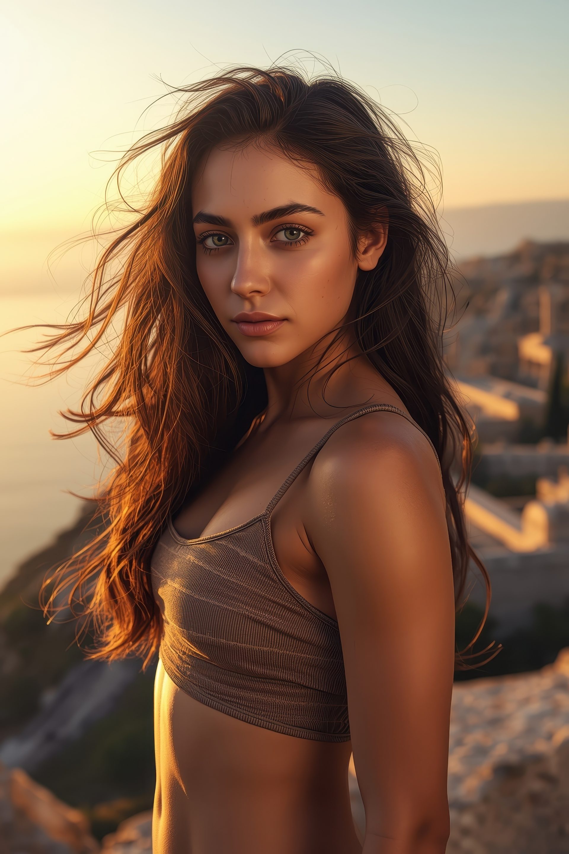 a-young-greek-woman-long-dark-wavy-hair-on-cliffs-at-sunrise-ruins-in-background