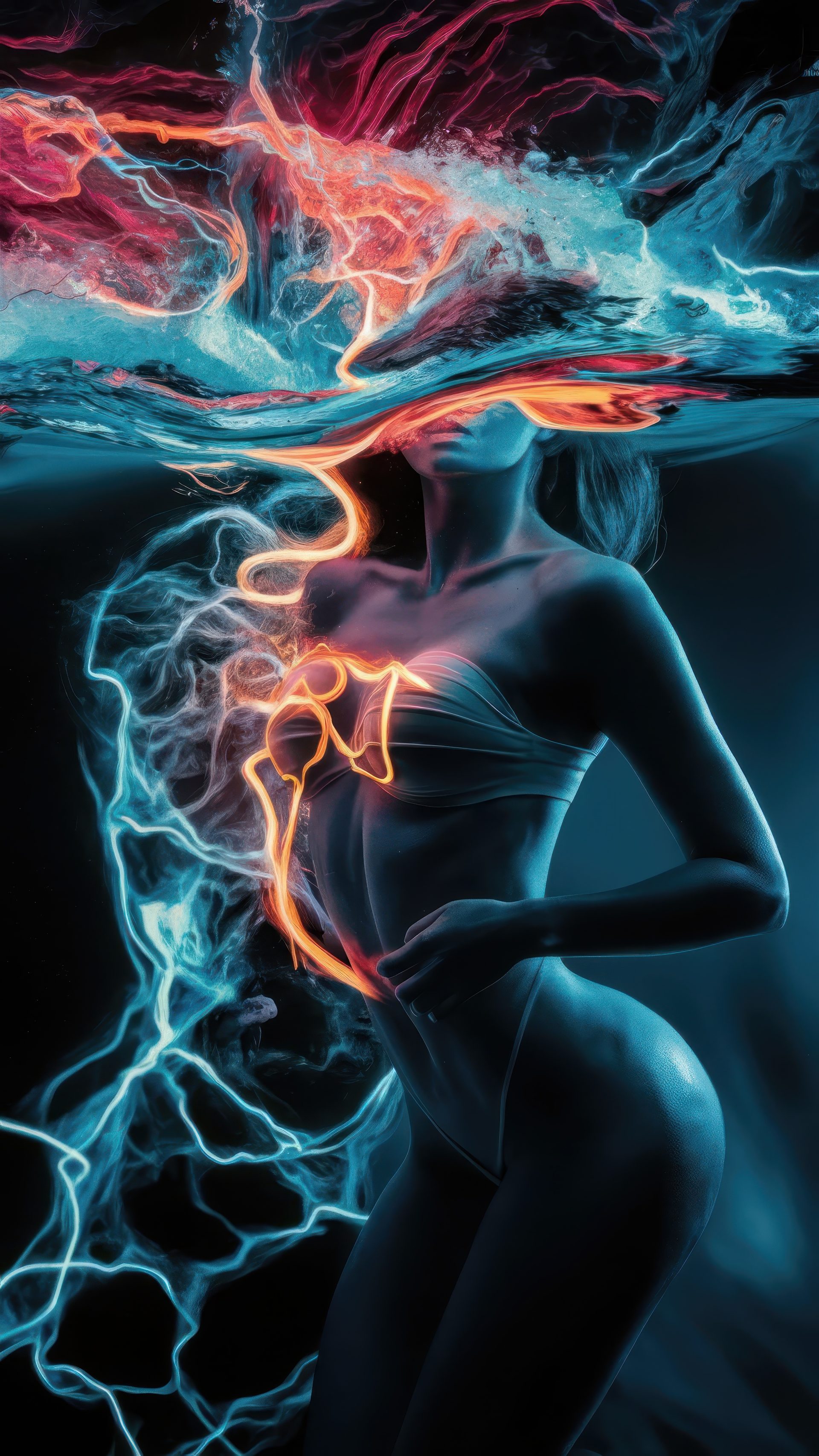 a-beautiful-girl-woman-vibrant-silhouette-in-neon-water