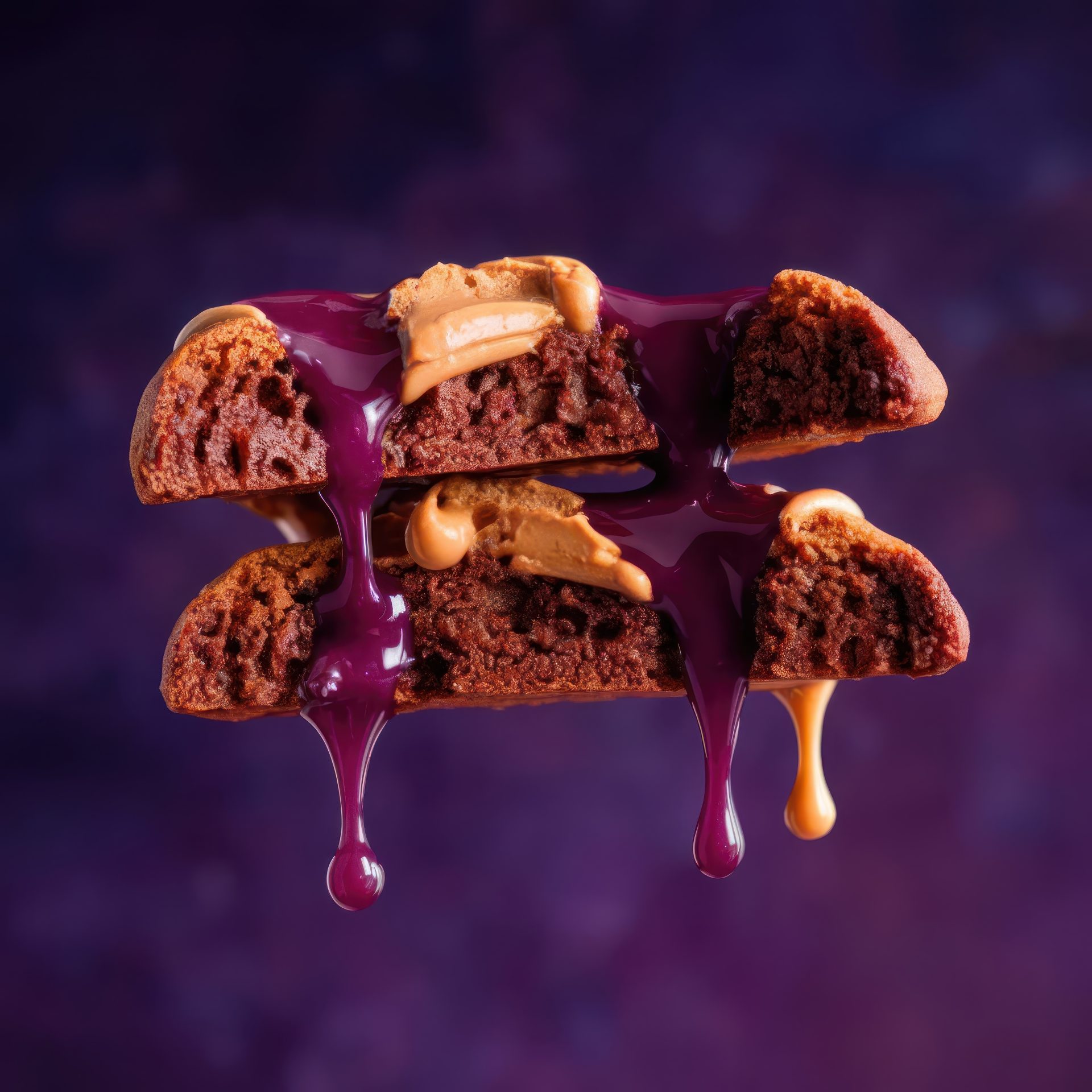 burnt-brown-cookie-cut-in-half-with-syrup