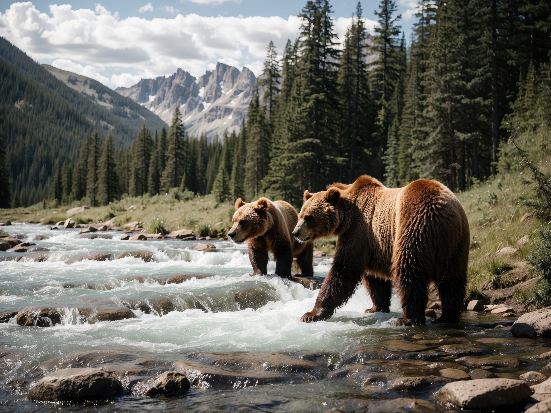 two-bears-in-alaska-forest-near-river